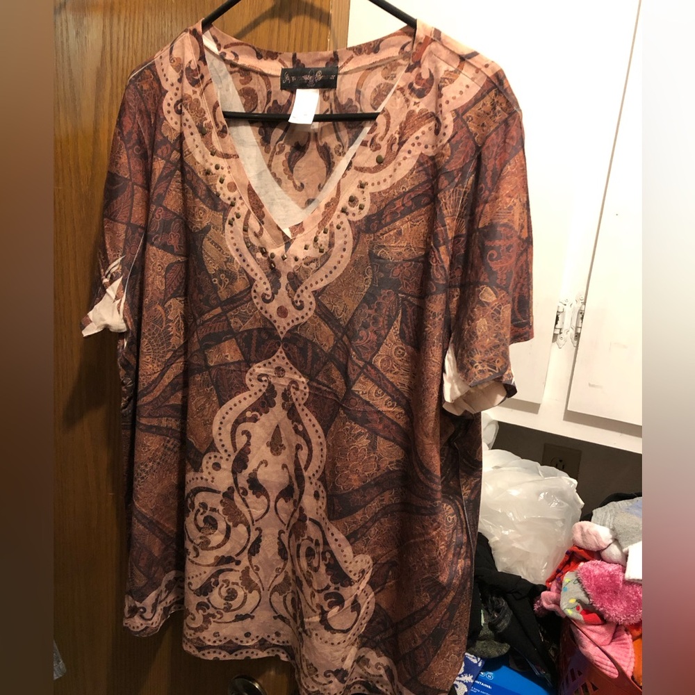 Women's V-Neck Patterned Sublimation Tee-  975 $15 or $12 w/offer *tee deal